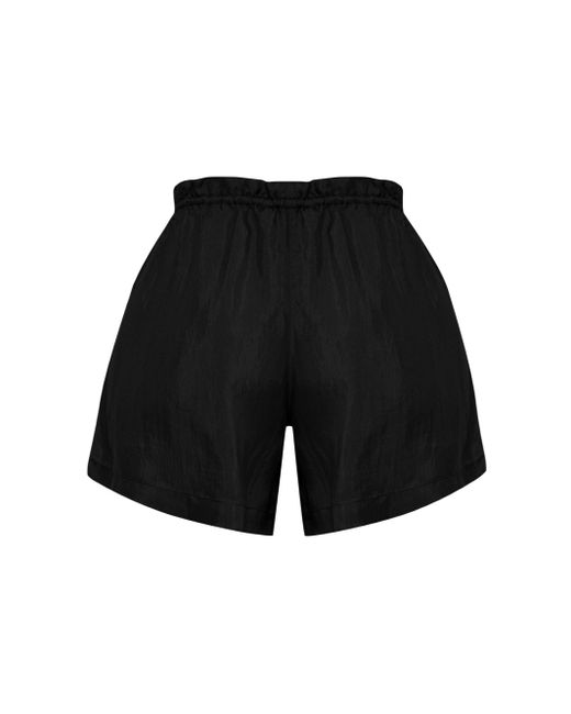 The Handloom Black Lucid Flow Tie Shorts