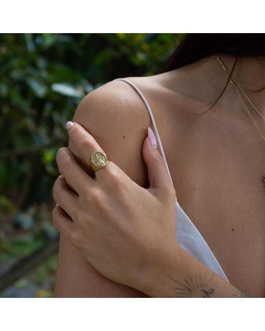 Ebru Jewelry Metallic Divine Protection Virgin Mary Vermeil Ring