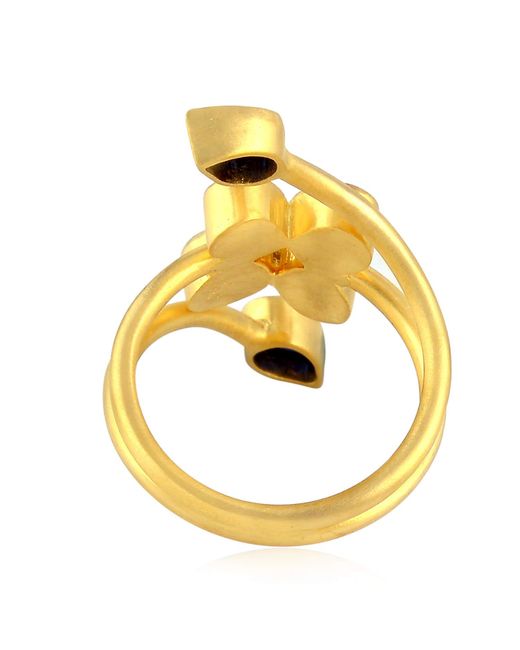 Artisan Yellow Sapphire And Diamond Floral Wrap Ring