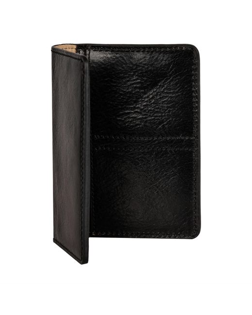 Time Resistance Black Small Leather Passport Holder For