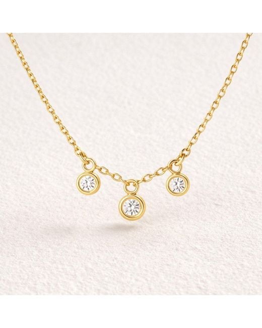 Lily Flo Jewellery Metallic Starlight Three Diamond Station Necklace
