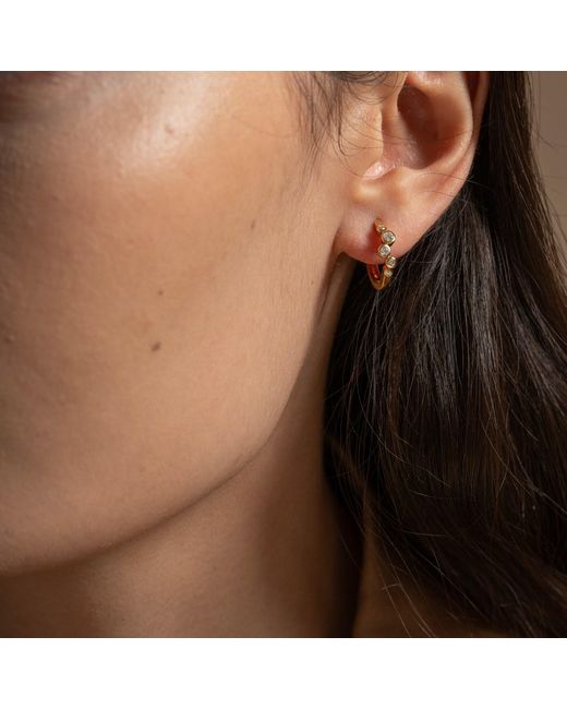 Dower & Hall Metallic Solid Diamond Cascade Huggie Hoops