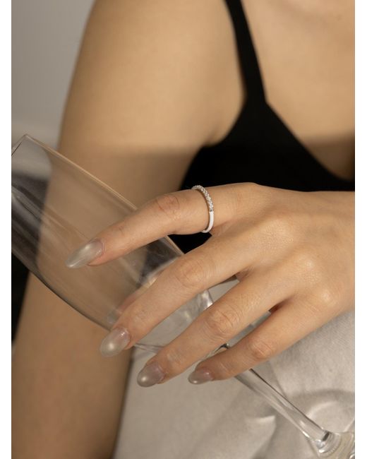 Diamonbliss White Embellished With Swarovski Half Carat Round Cut Half Eternity Ring