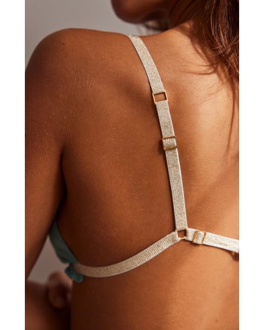 SAETA Paris Green Silk Triangle Bra