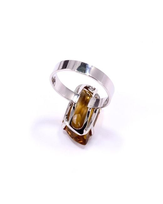 Mineralgems•Studio White Cognac Citrine Quartz Ring