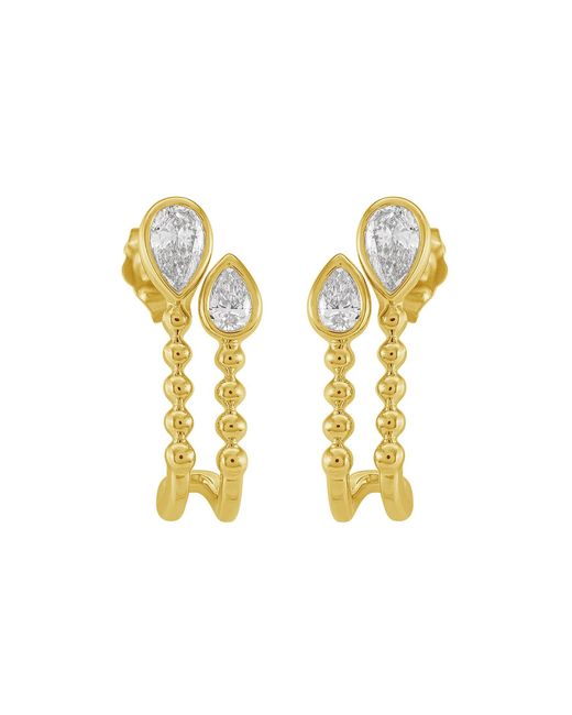 Artisan Metallic Pear Diamond Double Hoop Earrings