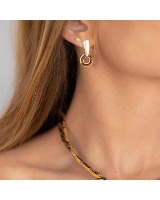 Nart Nature Making Art Metallic The Single Round Banana Fiber Earrings