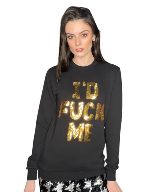 Any Old Iron Blue I'D Fuck Me Sequin Sweatshirt for men