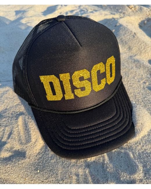 Julia Clancey Black Disco Glitter Chacha Trucker Cap