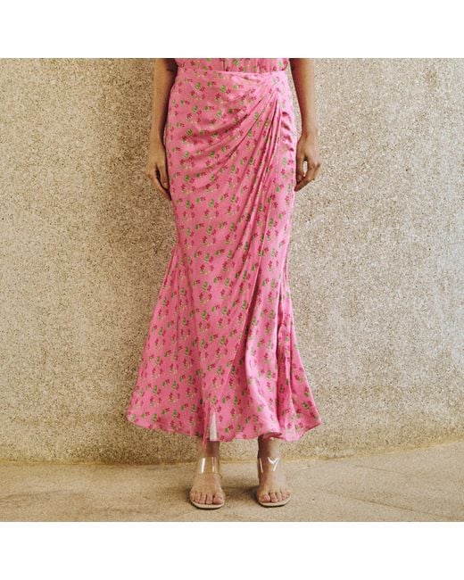 Lost Pattern Pink Beach Blossom Skirt