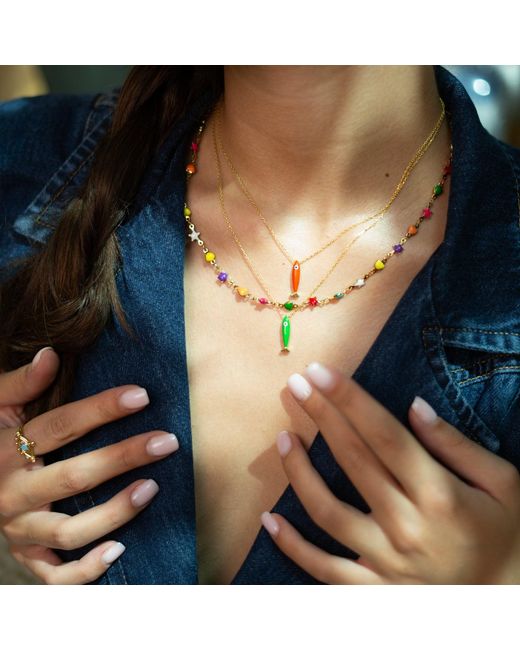 Ebru Jewelry Metallic Stars & Hearts Choker Necklace