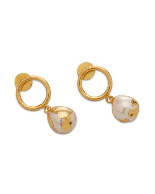 Dhwani Bansal Metallic Luludrop Earrings With Baroque Pearls