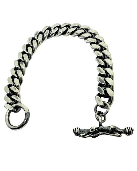 Tg-Jewellery by Tamara Gervasio Black Celtic Crocodile Curb Chain Bracelet – Solid Sterling for men
