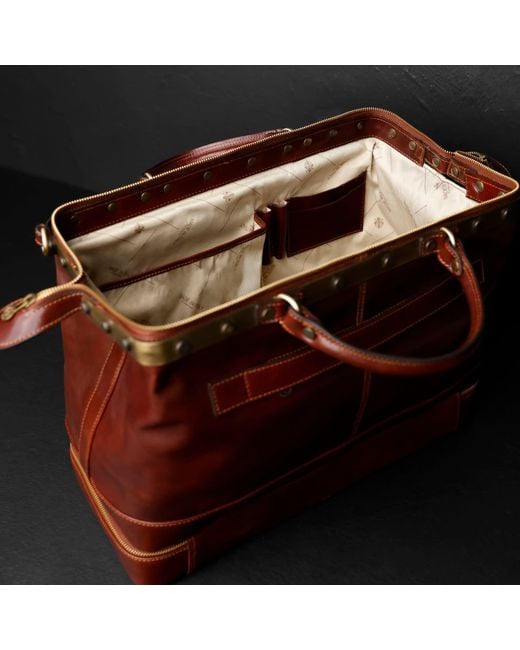 Time Resistance Red Leather Doctor Bag, Medical Bag, Leather Handbag