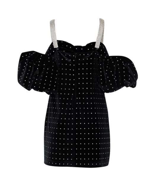 Nocturne Black Beaded Velvet Mini Dress