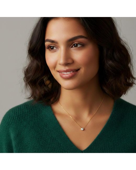 BLOOMTINE | Earth Angel HQ Metallic Illuminess Vermeil 6Mm Moissanite 'The Light Inside You' Choker