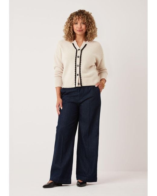 Loop Cashmere Natural Neutrals Shell Edge Cardigan