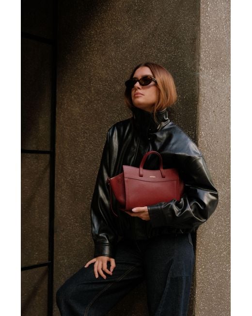Saonara Brand Purple Mini Shopping Berry Leather