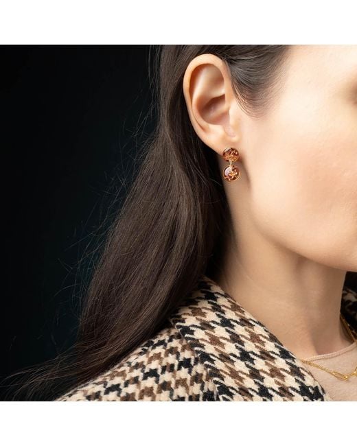 Kate Koel Multicolor Rouge Two-Circle Stud Earrings