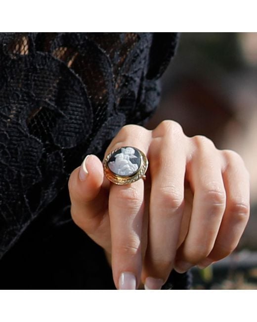 Vintouch Italy Metallic Cherubino Cameo Ring