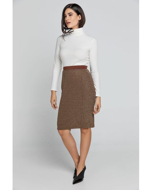 Conquista White Neutrals Ecru Turtle Neck Top By