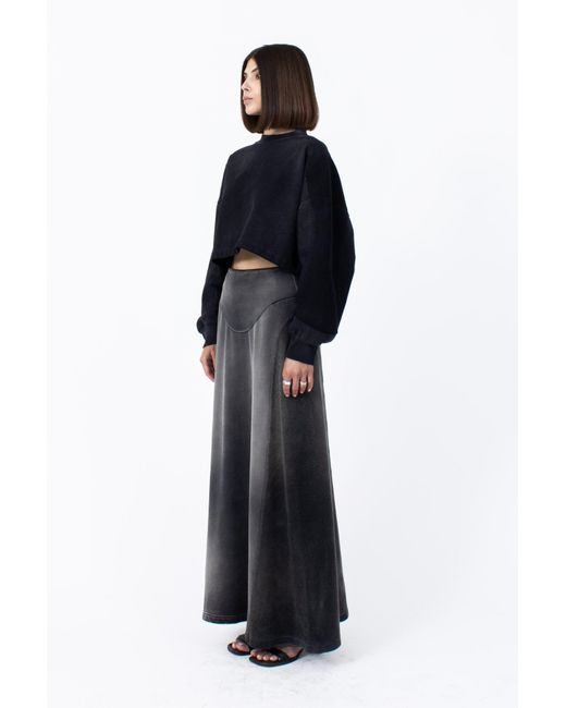 Ardea Black Cropped Arch Crewneck