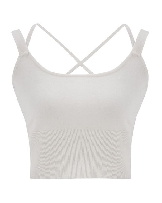 Peraluna White Strap Knitwear Bustier