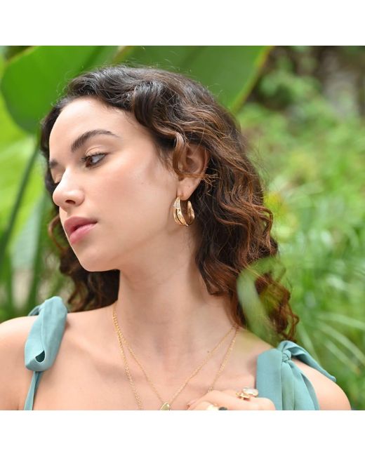 Rare Matters Jewelry White Gemstone Hoop Earrings