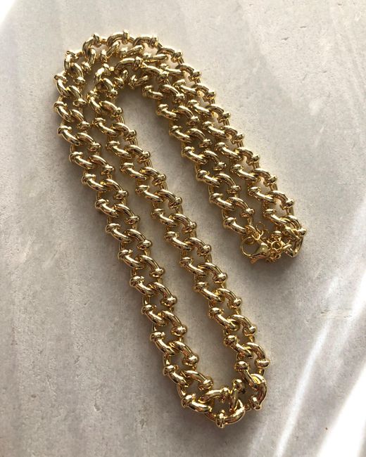 Crystals and Co Metallic Twisted Link Necklace