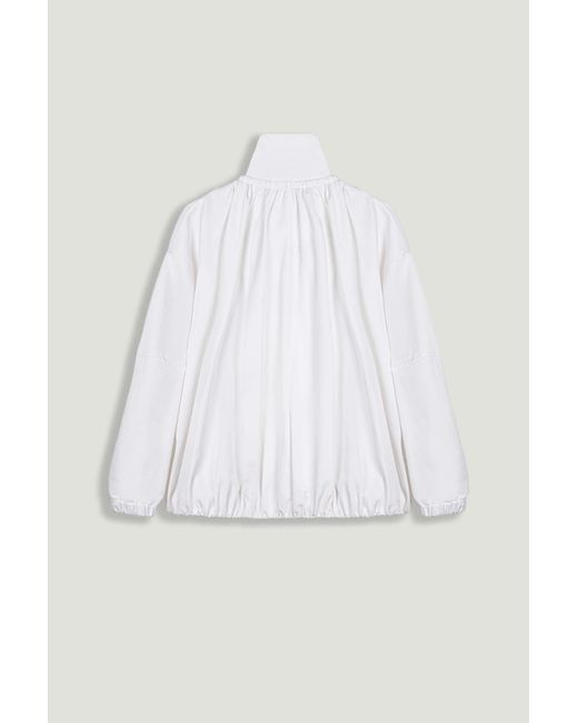 Nocturne White Oversized Zip-Front Jacket