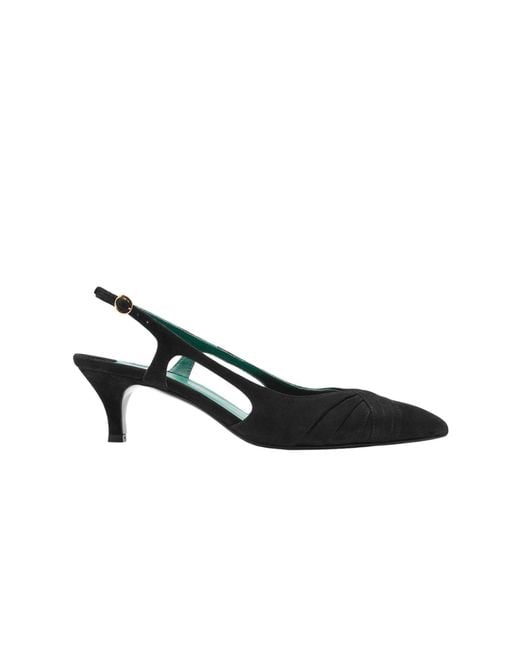 Florrie Black Maude 50Mm Slingback Suede Pump