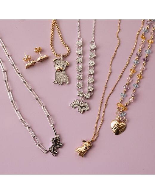 Cloud Haven Metallic Mini Cz Pit Bull Pendant Necklace