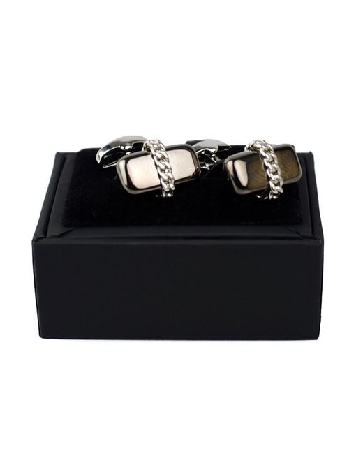 DAVID WEJ Black Neutrals Chained Capsule Cufflinks for men