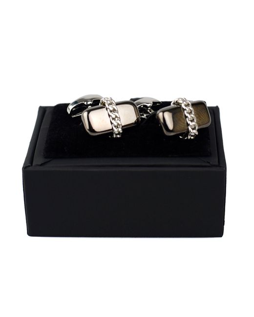 DAVID WEJ Black Neutrals Chained Capsule Cufflinks for men