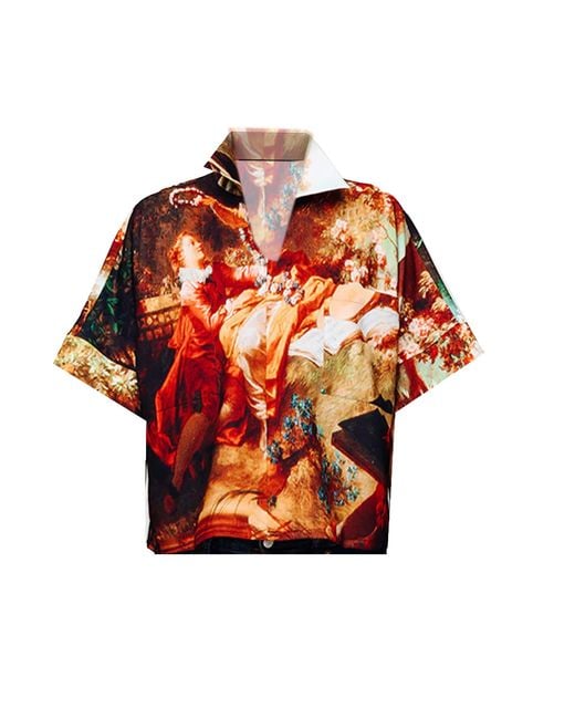 Maxjenny Red Cropped Shirt