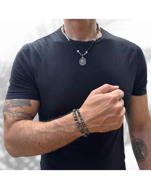 Ebru Jewelry Multicolor Diamond Good Luck Beaded Bracelet for men