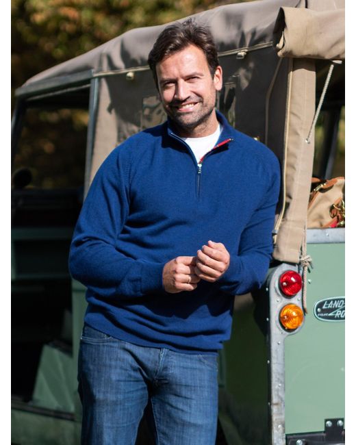 Koy Clothing Blue The Mara Quarter Zip Jumper for men