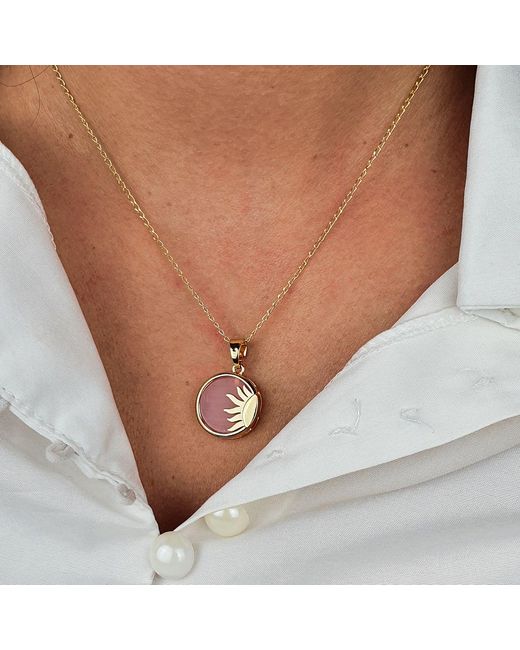 Harfi Metallic Sun Pendant Celestial Coin Dainty Plated Necklace