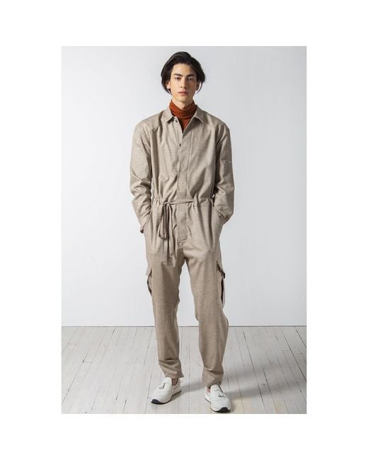 carlton jones Gray Cargo Coverall for men