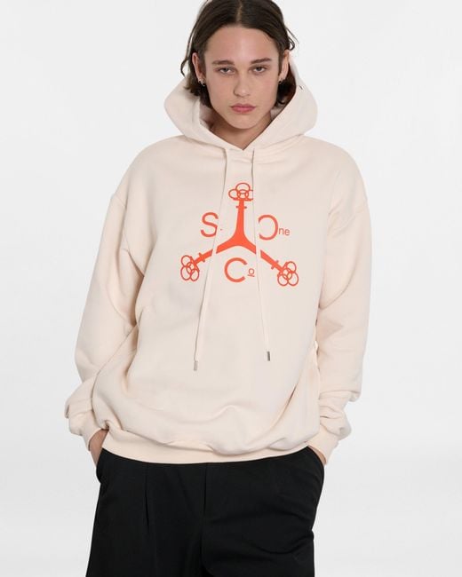Saint One Co. White Neutrals Saint One Hoodie Cream for men