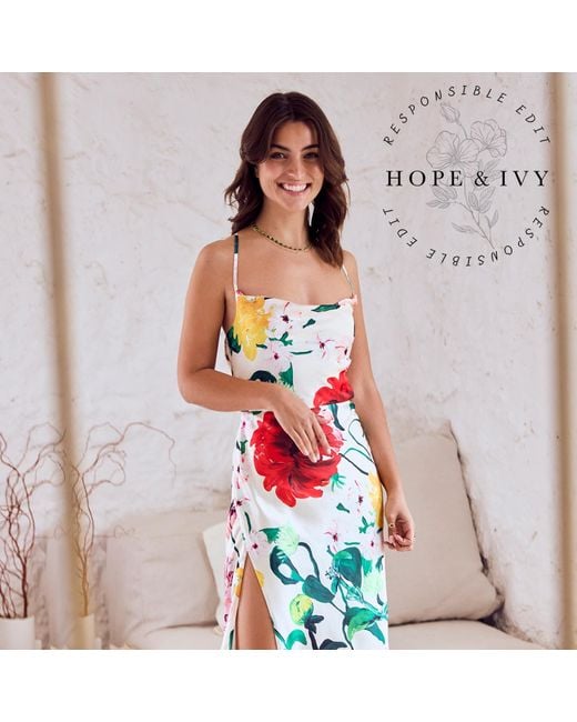 Hope & Ivy White The Nancy Sleeveless Cami Maxi Dress With Tie Back