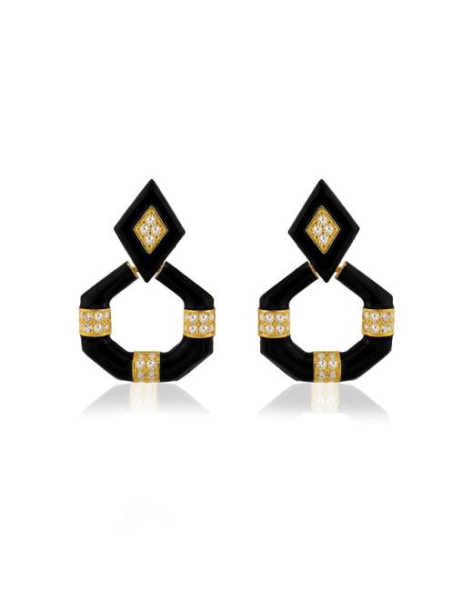 Milou Jewelry Black Geometric Drop Earrings