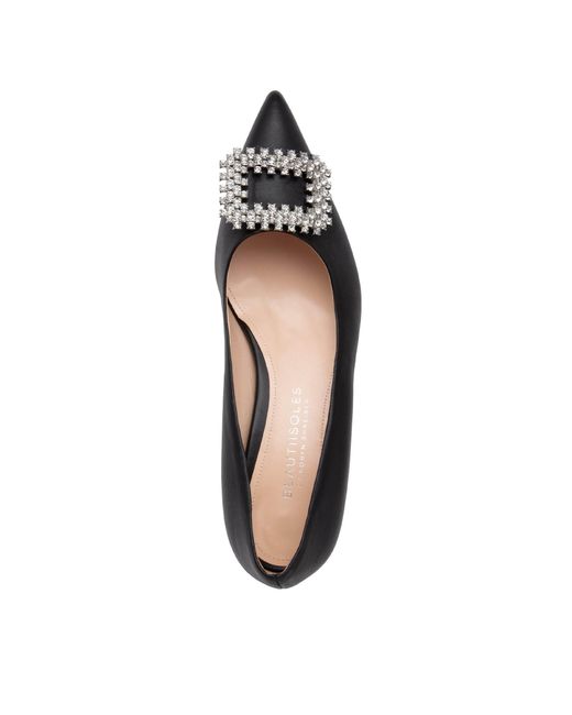 Beautiisoles by Robyn Shreiber Made in Italy Blue Elsie Leather Micro Heel Wedding Valentine Dressy Pump With Jewels