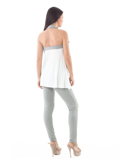 Conquista White Halter Neck Tunic