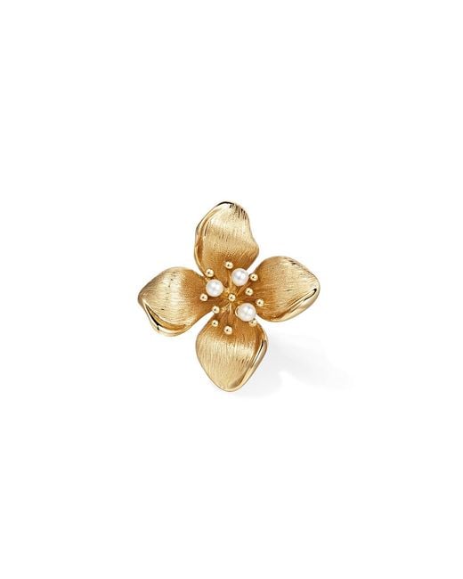 Retro Chic Metallic Blossom Brooch