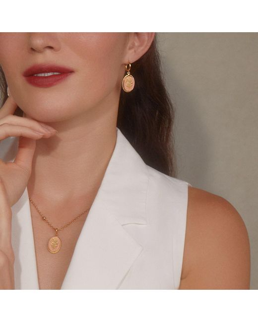 Vintouch Italy Metallic Plated Rose Cameo Necklace