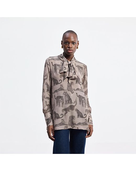 REISTOR Gray Relaxed-Fit Top With Front-Tie
