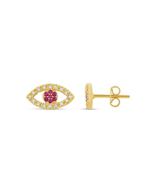 SHYMI Metallic Pave Evil Eye Studs