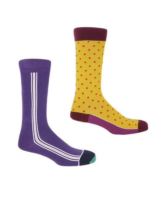 Peper Harow - Made in England Green Andover & Pin Polka Honey Socks Bundle for men
