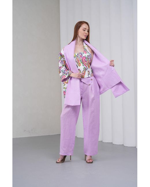 Lumina Eligma Purple The Duality Linen Reversible Jacket